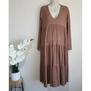 HATCH Elise Dress Maternity Shimmery Midi Dress